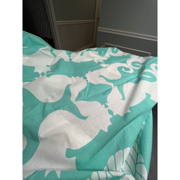 Beach Road Seahorses Teal White “The Beach Sheet” - Picture 9 of 14